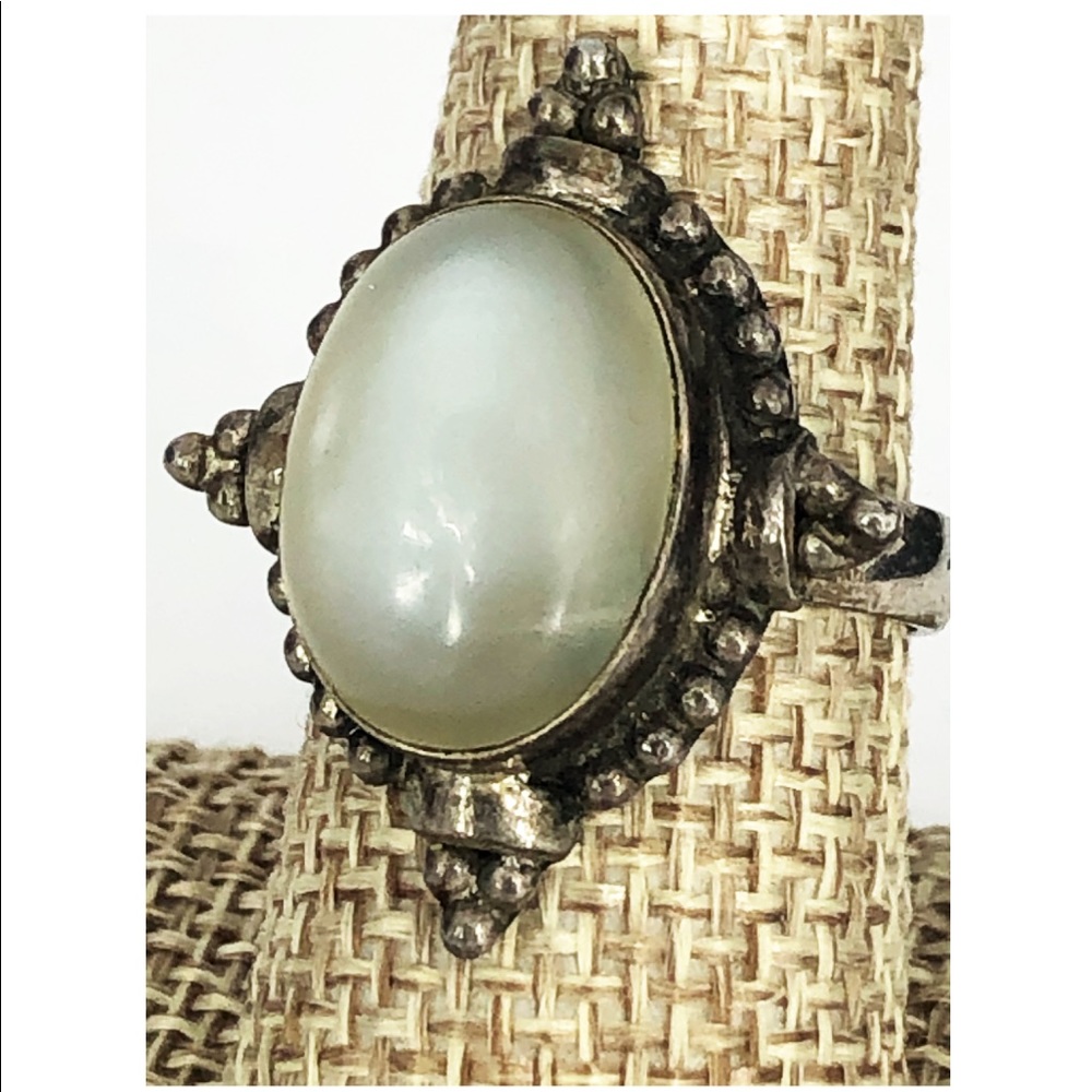 Estate vintage sterling Moonstone ring 9.25